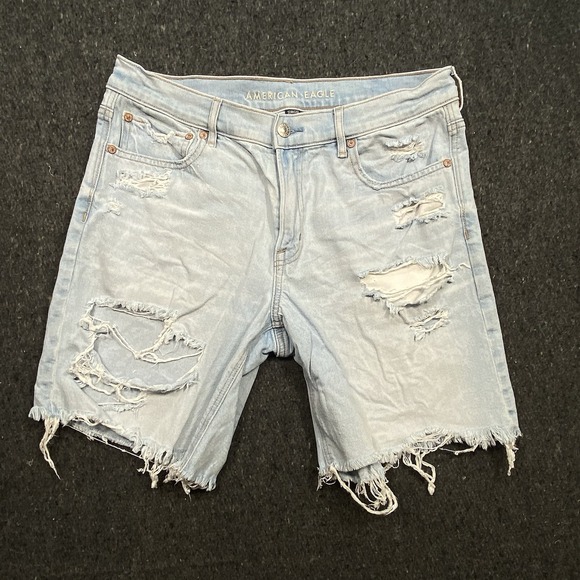 American Eagle Outfitters Pants - American Eagle Outfitters City Retro Raw Hem Jean Short Womens Sz 6 Denim Ripped